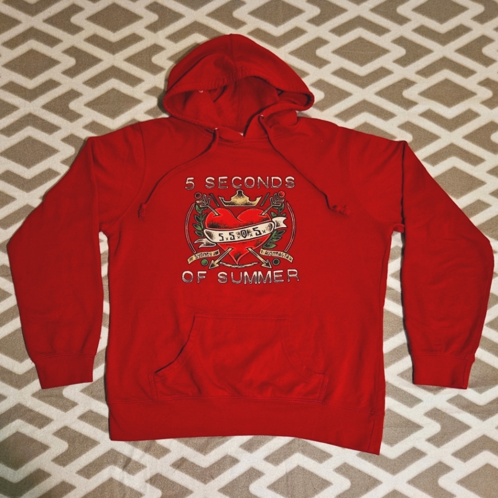 5 seconds of summer red hoodie